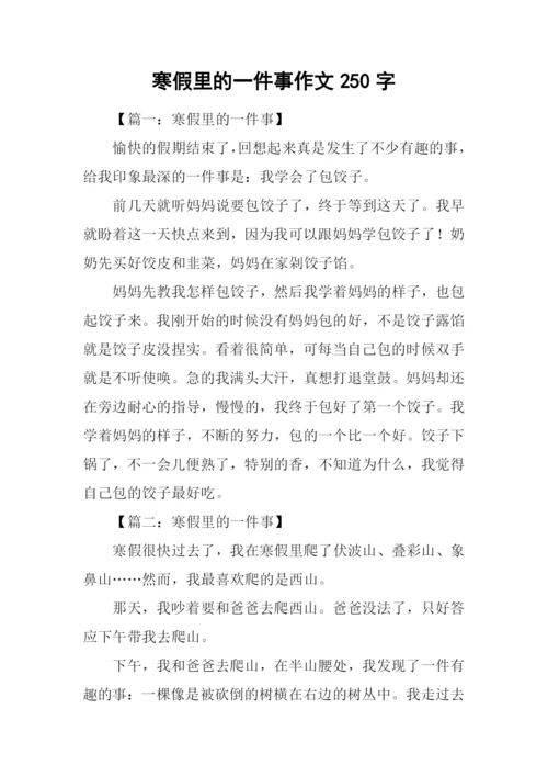 寒假里的一件事作文250字.docx