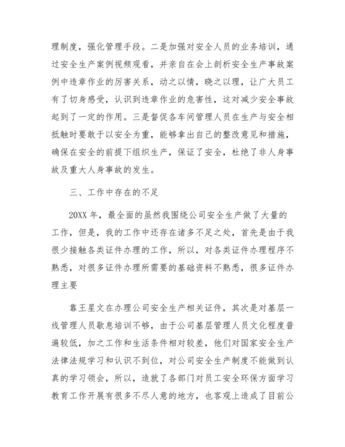 安环部经理述职报告两篇.docx