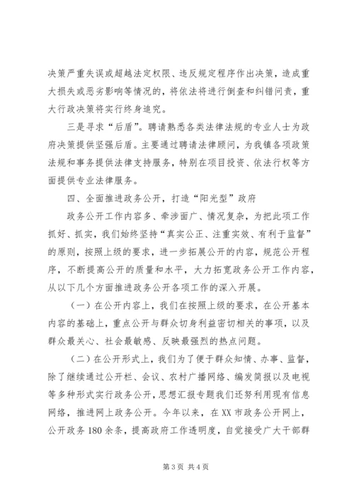 乡镇委员会某年依法行政工作自查报告.docx