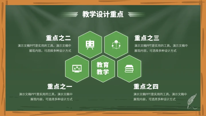 绿色教育教学课件讲课PPT模板