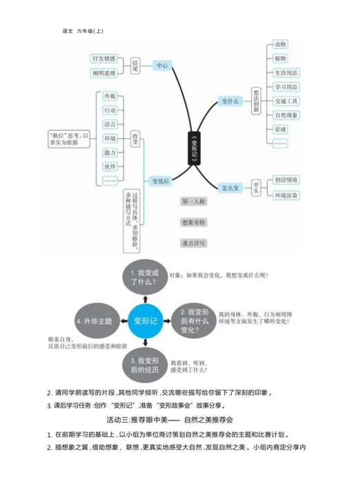 统编版语文六年级上册第一单元 丰富想象，触摸自然单元任务群整体教学设计