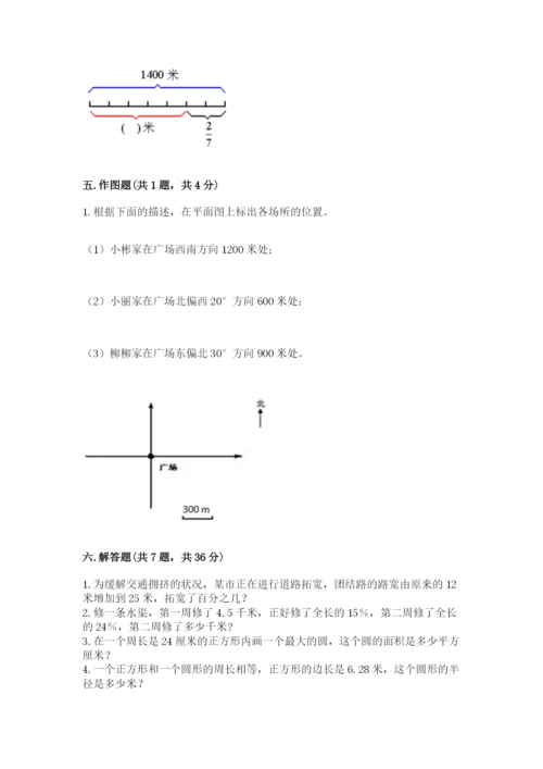 小学六年级上册数学期末测试卷附答案（名师推荐）.docx