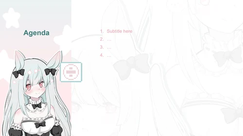 蓝色渐变风次元少女产品介绍PPT主题