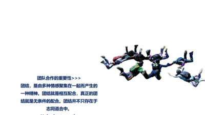 飞行跳伞团队合作精神通用PPT模板