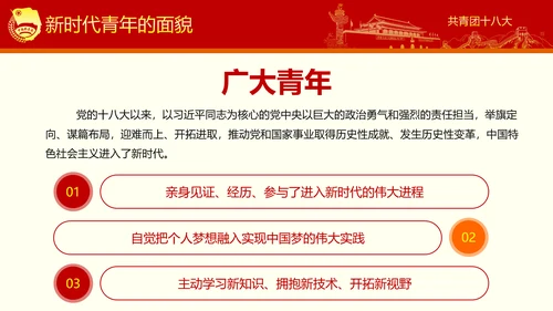 稳重大气党政中国共青团十八大精神学习PPT模板