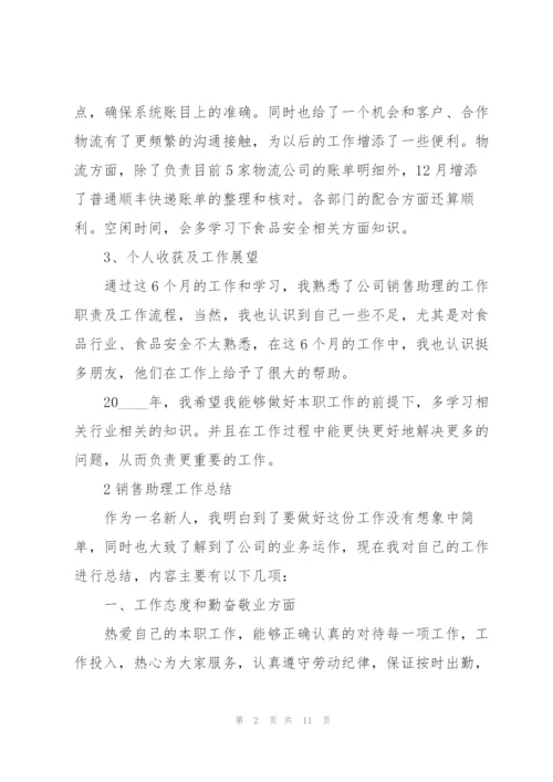 销售助理工作总结优秀大全5篇.docx