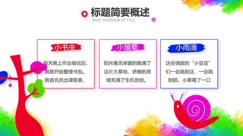 炫彩创意儿童绘画作品集动态PPT