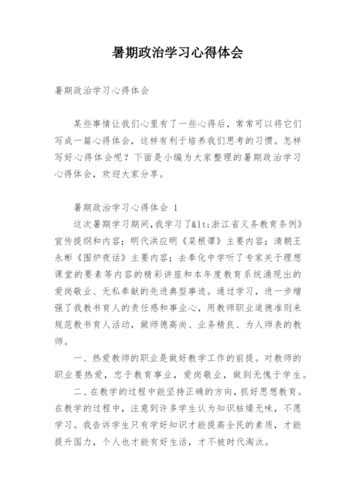 暑期政治学习心得体会.docx