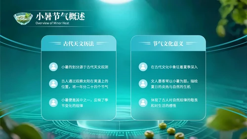 绿色创意风小暑节气讲解节气知识PPT模板