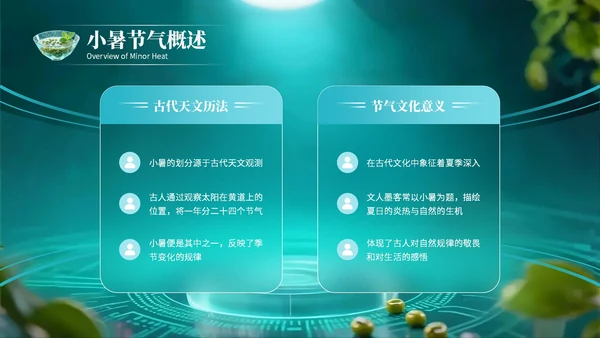绿色创意风小暑节气讲解节气知识PPT模板
