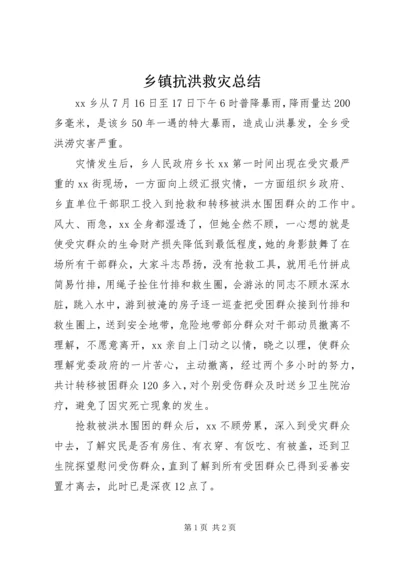 乡镇抗洪救灾总结.docx