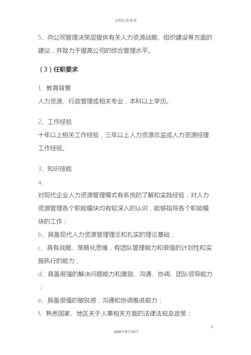 人力资源部岗位职责与工作标准.docx