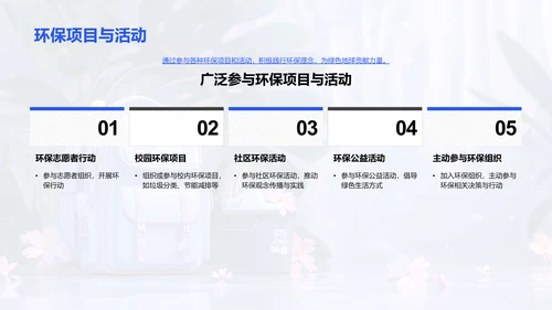 环保实践学生分享PPT模板