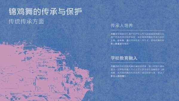 蓝色简约纹样非遗苗族文化介绍PPT模板