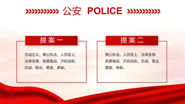 红色大气公安人民警察工作总结汇报动态PPT