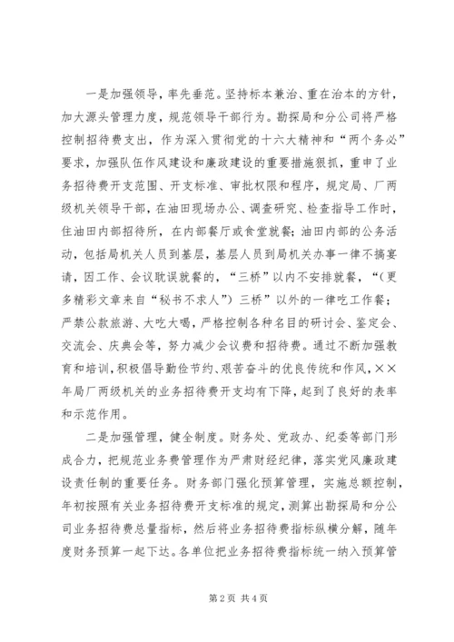 企业业务招待费使用情况的报告.docx