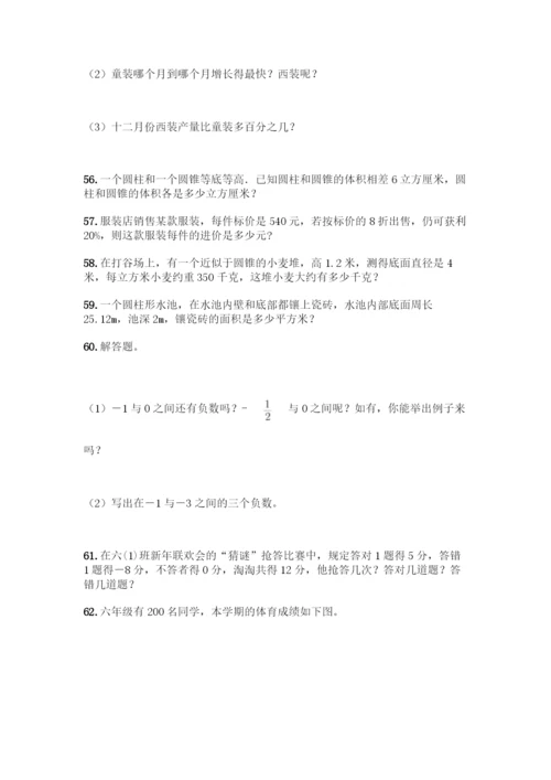 人教版六年级下册数学应用题80道【实用】.docx