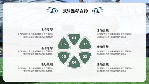 简约商务足球训练营足球培训足球比赛ppt模板