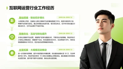 绿色简约风互联网运营行业工作经历