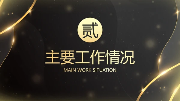 鎏金新年时钟年终工作总结带框架PPT模板
