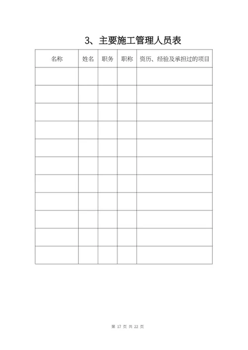 施工项目竞投标文件word模板