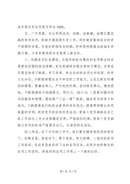 村委会上半年工作总结暨下半年工作安排 (2).docx