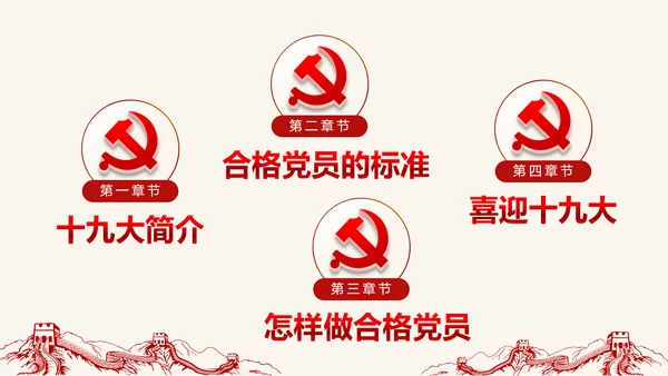 党委微党课做合格党员喜迎十九大PPT模板