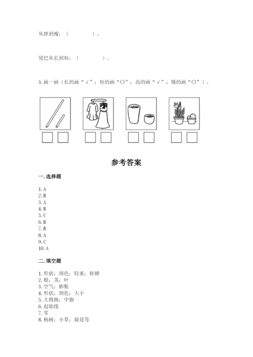 教科版一年级上册科学期末测试卷（典优）.docx