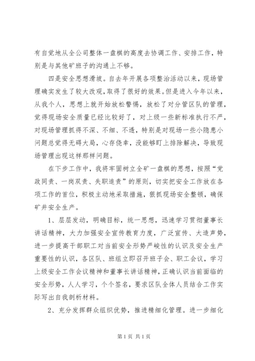 安全生产专题民主生活会汇报材料.docx