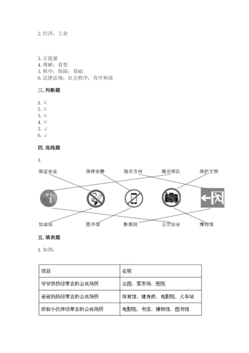 道德与法治五年级下册第二单元《公共生活靠大家》测试卷附答案（模拟题）.docx