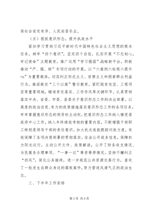 乡镇某年半年重点工作总结.docx