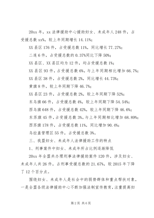 妇女未成年人法律援助工作调研报告.docx