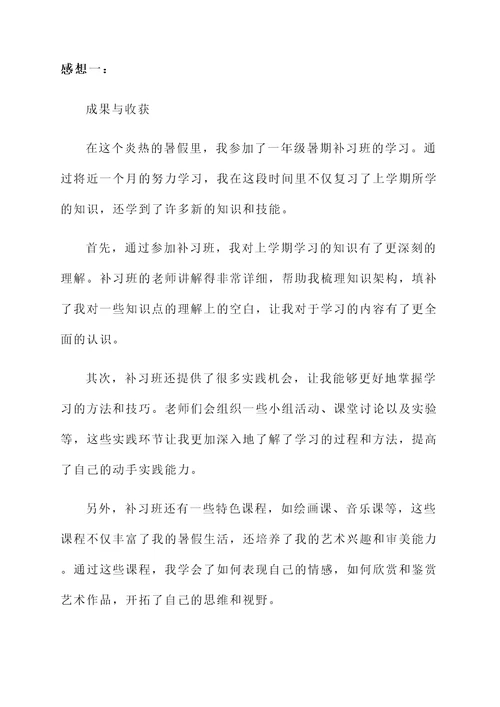 关于暑假补习班结束的感想