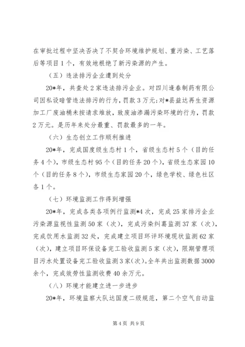 县环保工作情况报告.docx