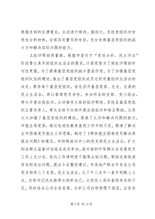 市计委系统“党性分析、民主评议”阶段基本情况.docx