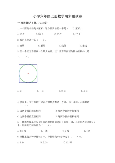 小学六年级上册数学期末测试卷附完整答案（典优）.docx
