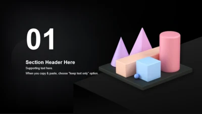 章节页-创意3D几何多边形立体图造型PPT素材
