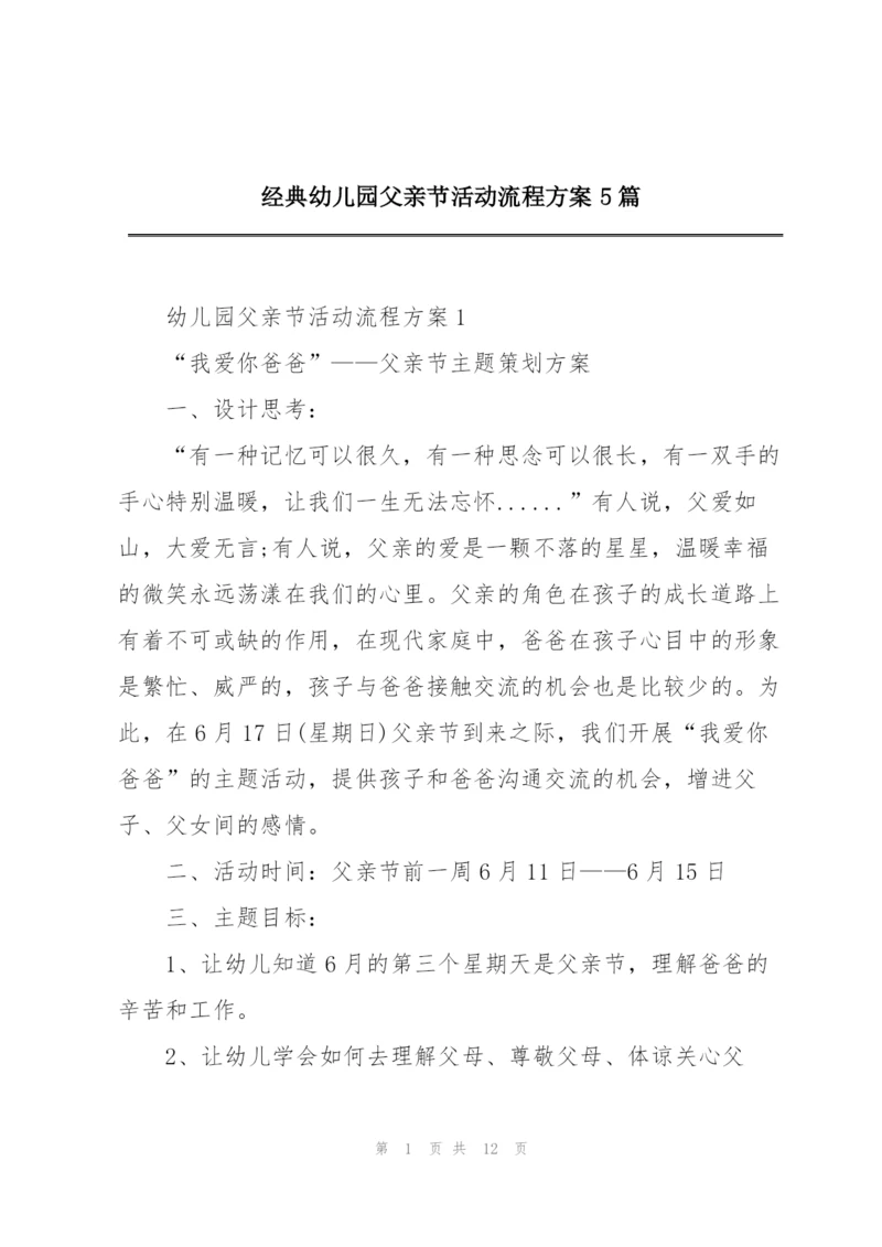 经典幼儿园父亲节活动流程方案5篇.docx