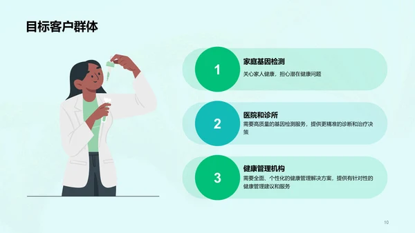 绿色创意基因检测服务商业计划书PPT模板