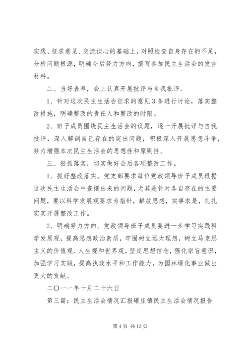 民主生活会情况汇报 (8).docx