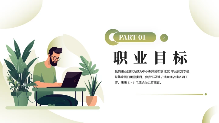 英语专业大学生职业生涯规划大学生生涯发展展示PPT模版