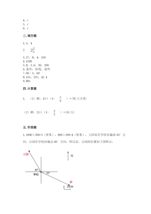 小学数学六年级上册期末考试试卷附答案（考试直接用）.docx