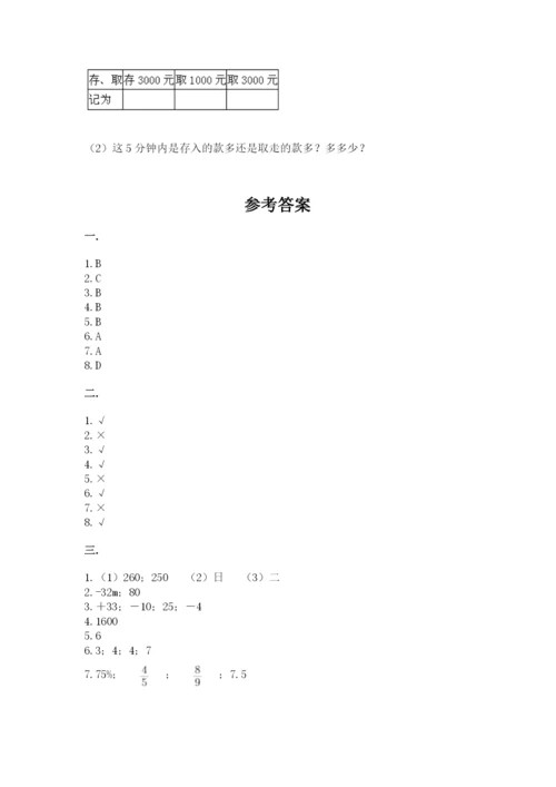 苏教版数学六年级下册试题期末模拟检测卷及参考答案【预热题】.docx