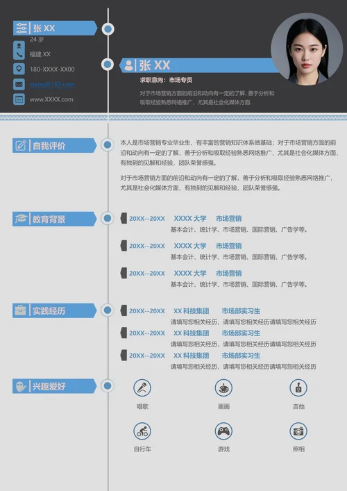 市场专员简历模板