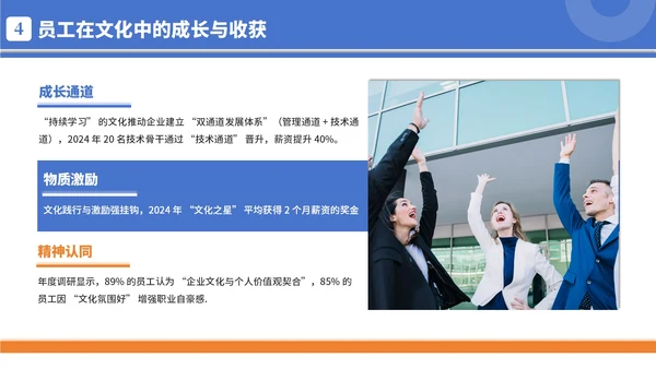 蓝橙色简约商务风企业文化宣导PPT模板
