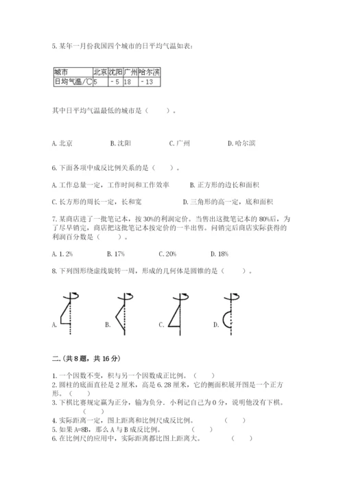 小学六年级升初中模拟试卷及参考答案【突破训练】.docx