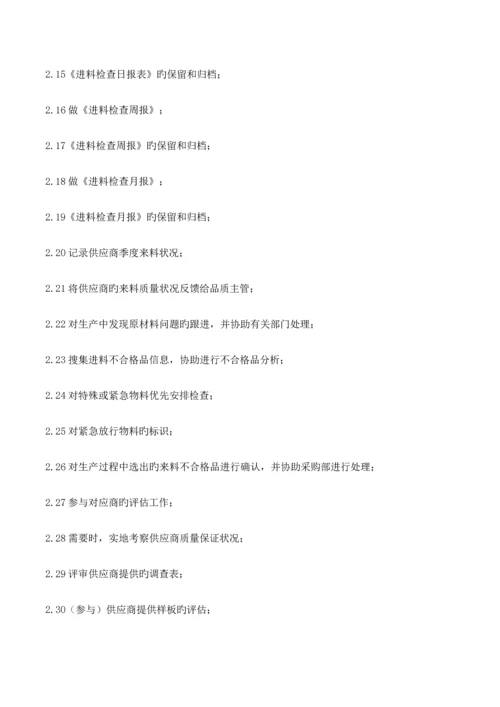 品质部组织架构及工作职责说明书.docx