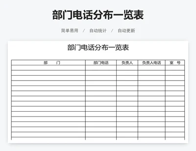 部门电话分布一览表