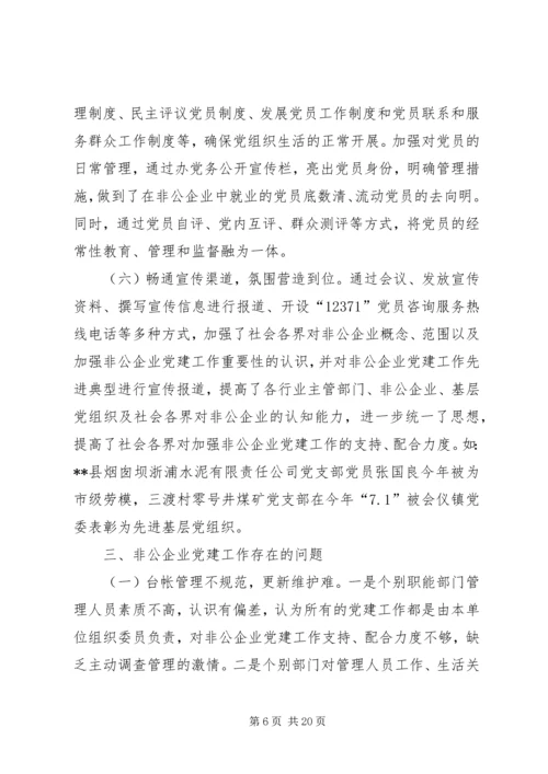 第一篇：非公有制企业调研报告XX县区关于非公有制企业党建工作调研报告.docx