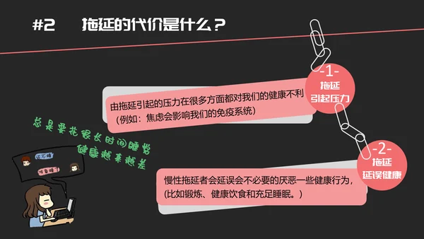 克服战胜拖延症读书笔记PPT模板